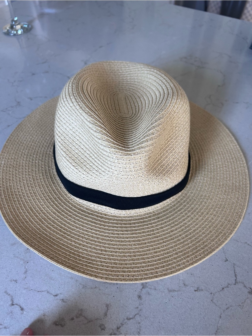 J. Crew Straw Panama Hat with Black Band